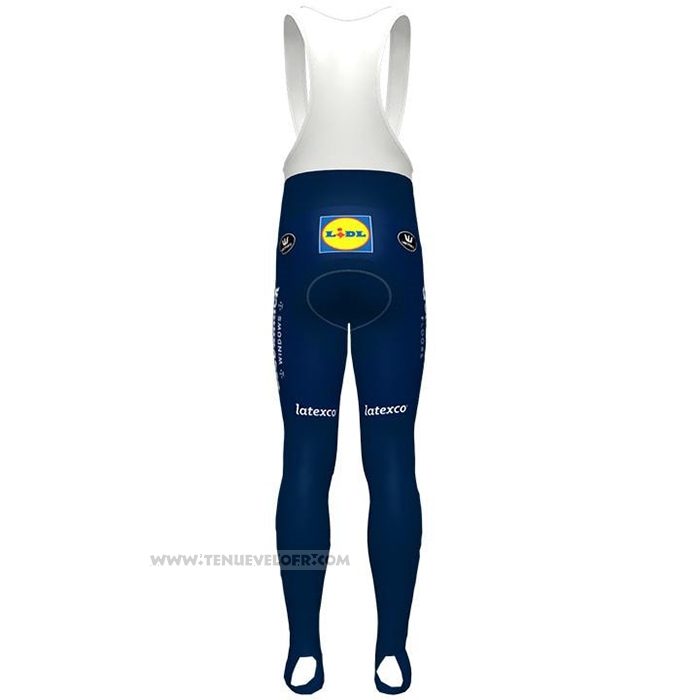2021 Maillot Cyclisme Deceuninck Quick Step Bleu Manches Longues et Cuissard